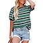 Dokotoo Womens Summer Tops 2026 Striped Color Block Short Sleeve Fashion T-Shirts Crewneck Casual Loose Basic Tee Blouses