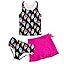 Girls Swimsuits 3 Piece Tankini Bathing Suit Set Cute Bikini Swimwear with Cover Ups Beach Skirt 5-16 Years