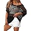 Dokotoo Women's Crochet Cover Up Tops Summer Short Sleeve Off Shoulder Sweater Shirts Beach Swimsuit Coverup
