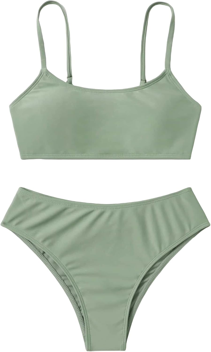 SHENHE Girl's 2 Piece O Ring Bikini High Waisted Spaghetti Strap Cute Swimsuit Bathing Suit