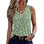 Zeagoo Womens Tank Tops Summer Sleeveless Loose Fit Tops V Neck Pleated Shirts Basic Tees Dressy Casual Trendy Clothes