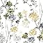 MYSKY HOME Floral Linen Curtains 84 inch Length 2 Panels Set Summer Flower Patterned Semi Sheer Light Filtering Privacy Farmhouse Grommet Drapes for Living/Dining Room, Yellow, W52 x L84, Pack-2