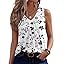 Zeagoo Womens Tank Tops Summer Sleeveless Loose Fit Tops V Neck Pleated Shirts Basic Tees Dressy Casual Trendy Clothes