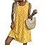 Zeagoo Summer Dresses for Women 2026 Sleeveless Casual Floral Tshirt Sundress with Pockets Loose Tank Beach Dress