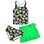 Girls Swimsuits 3 Piece Tankini Bathing Suit Set Cute Bikini Swimwear with Cover Ups Beach Skirt 5-16 Years