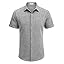 COOFANDY Men's Linen Shirts Short Sleeve Casual Shirts Button Down Shirt for Men Beach Summer Wedding Shirt