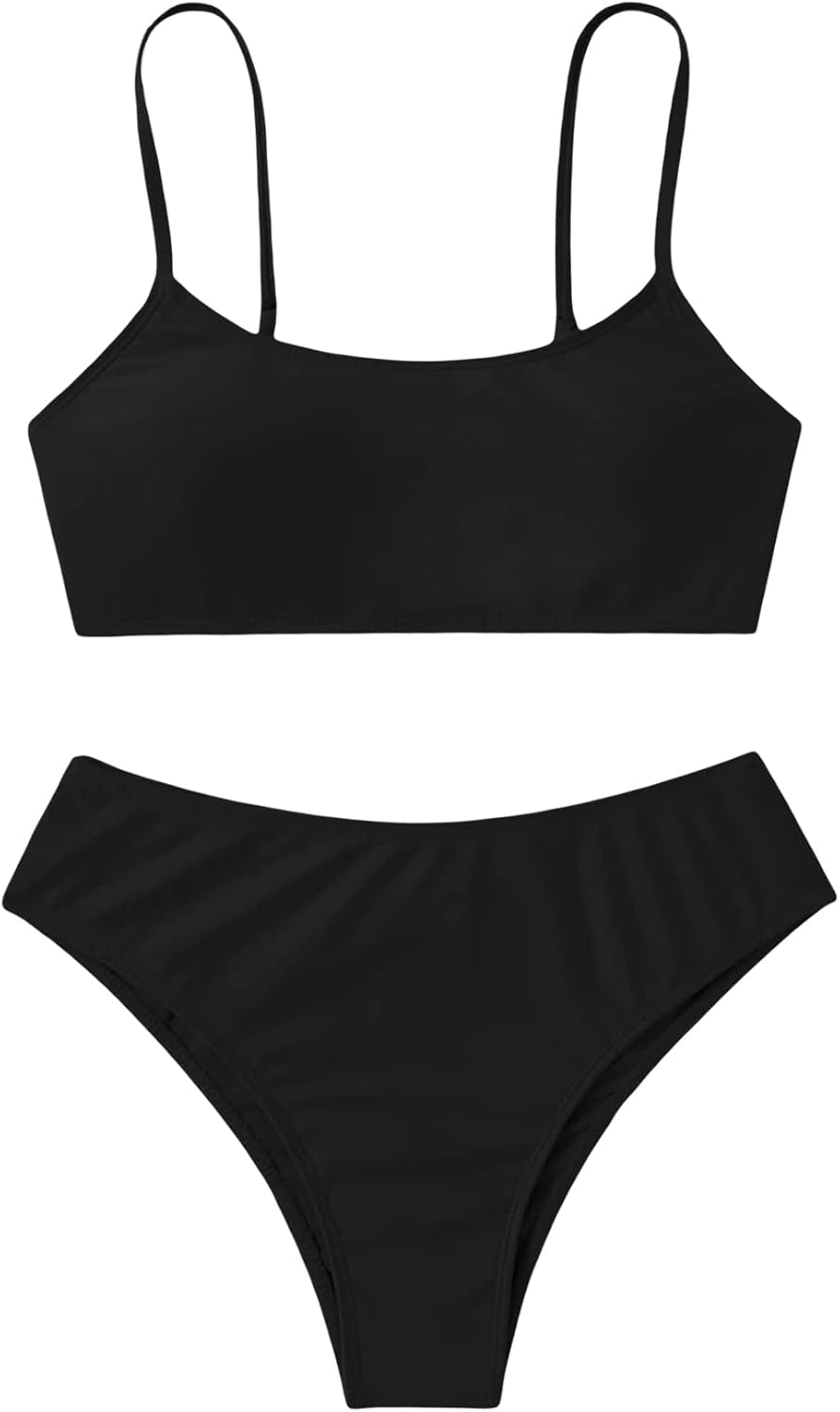 SHENHE Girl's 2 Piece O Ring Bikini High Waisted Spaghetti Strap Cute Swimsuit Bathing Suit