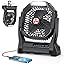 Peouix Portable Rechargeable Fan, 20000mAh Cordless Battery Powered Camping Tent Fans with LED Lantern, Small USB C Operated Outdoor Ventiladores for Travel Camp Fishing Office Home Essentials