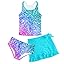 Girls Swimsuits 3 Piece Tankini Bathing Suit Set Cute Bikini Swimwear with Cover Ups Beach Skirt 5-16 Years