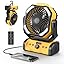 Peouix Portable Rechargeable Fan, 20000mAh Cordless Battery Powered Camping Tent Fans with LED Lantern, Small USB C Operated Outdoor Ventiladores for Travel Camp Fishing Office Home Essentials