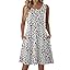 Zeagoo Summer Dresses for Women 2026 Sleeveless Casual Floral Tshirt Sundress with Pockets Loose Tank Beach Dress