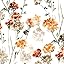 MYSKY HOME Floral Linen Curtains 84 inch Length 2 Panels Set Summer Flower Patterned Semi Sheer Light Filtering Privacy Farmhouse Grommet Drapes for Living/Dining Room, Yellow, W52 x L84, Pack-2