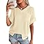 PRETTYGARDEN Women's 2026 Spring Short Sleeve Sweaters Lightweight V Neck Casual Going Out Summer Tops Beach Vacation Clothes