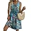 Zeagoo Summer Dresses for Women 2026 Sleeveless Casual Floral Tshirt Sundress with Pockets Loose Tank Beach Dress