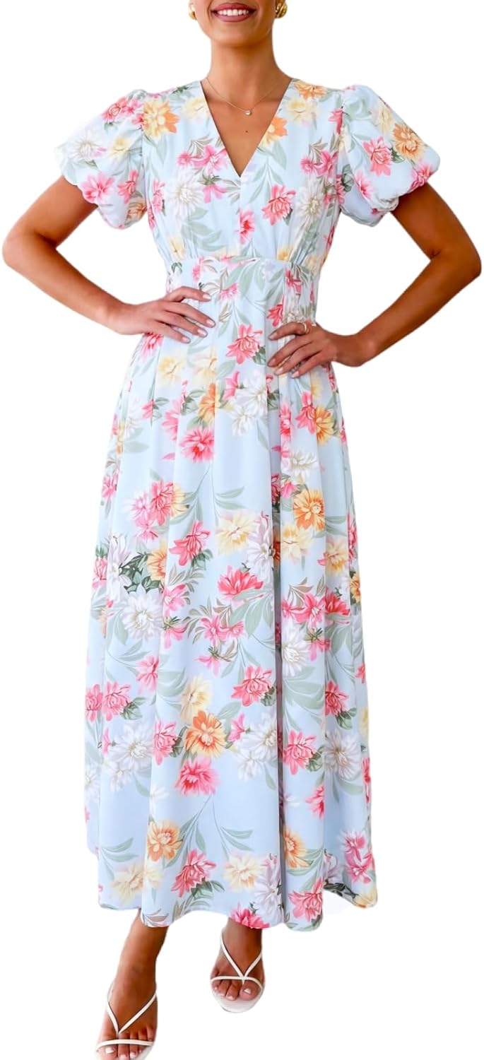 Flessibili Womens Summer Floral Maxi Dress Wedding Guest Party Long Dresses 2026