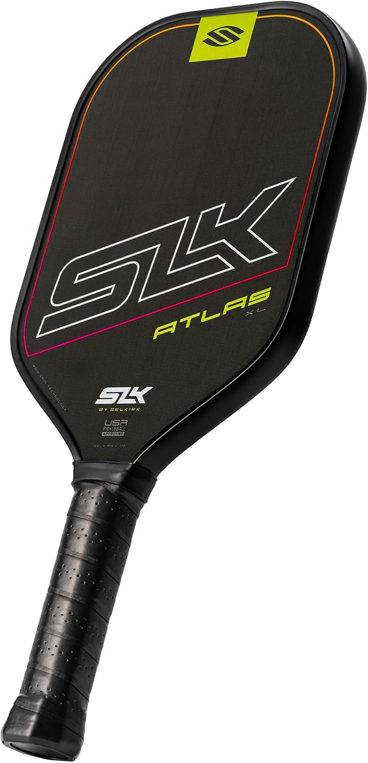 Selkirk Sport Atlas Raw Carbon Fiber Pickleball Paddles | Midweight Pickleball Paddle with Polymer Honeycomb Core | USAPA Approved Carbon Fiber Face for Spin and Control