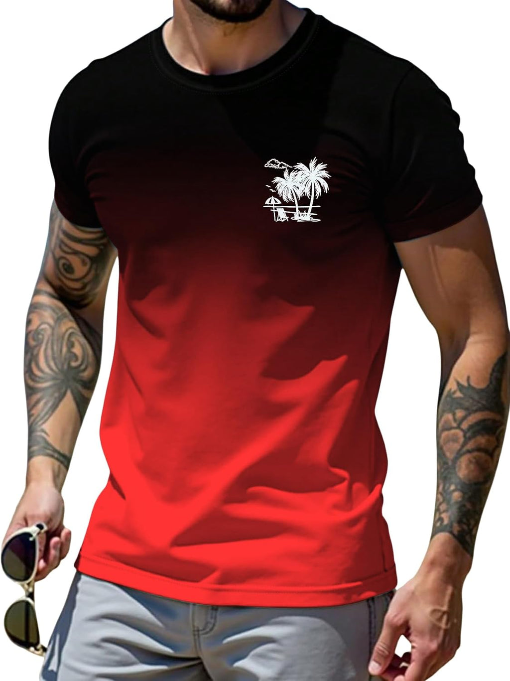 SOLY HUX Men's Short Sleeve Graphic Tees Summer Crewneck Top Shirt Beach Vacation T-Shirts