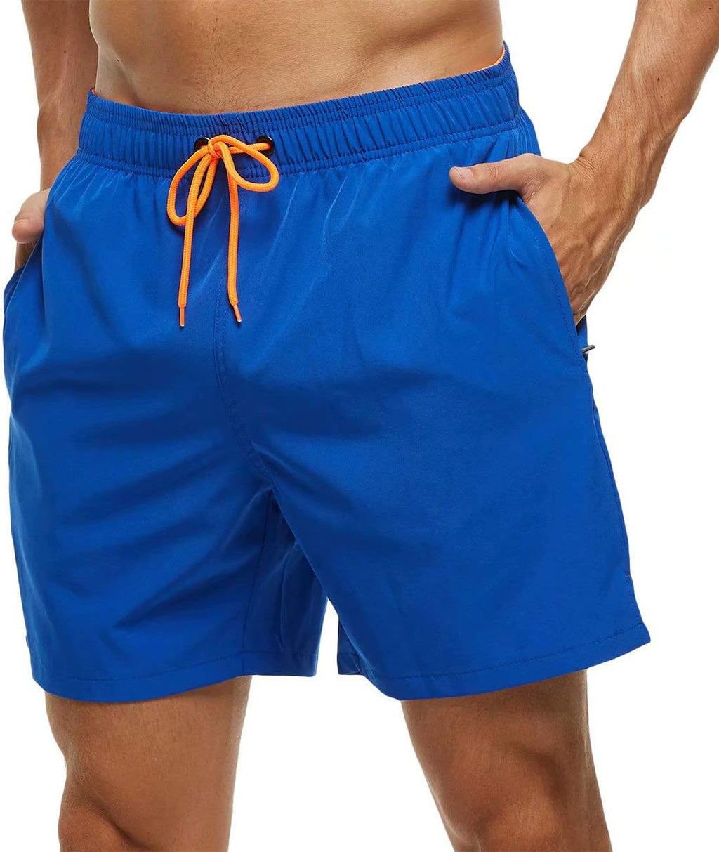 Tyhengta Men's Swim Trunks Quick Dry Beach Shorts with Zipper Pockets and Mesh Lining
