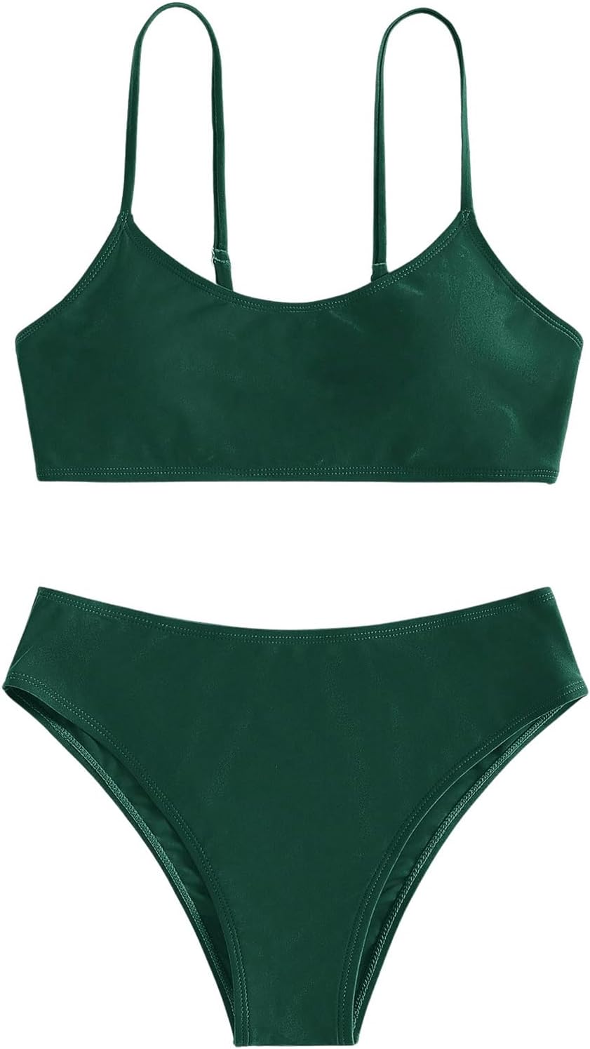 SHENHE Girl's 2 Piece O Ring Bikini High Waisted Spaghetti Strap Cute Swimsuit Bathing Suit