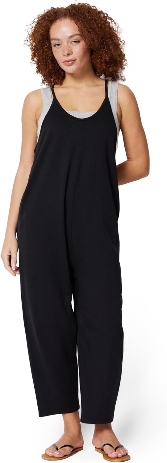 Essentials Women's Oversized-Fit Sleeveless Jumpsuit