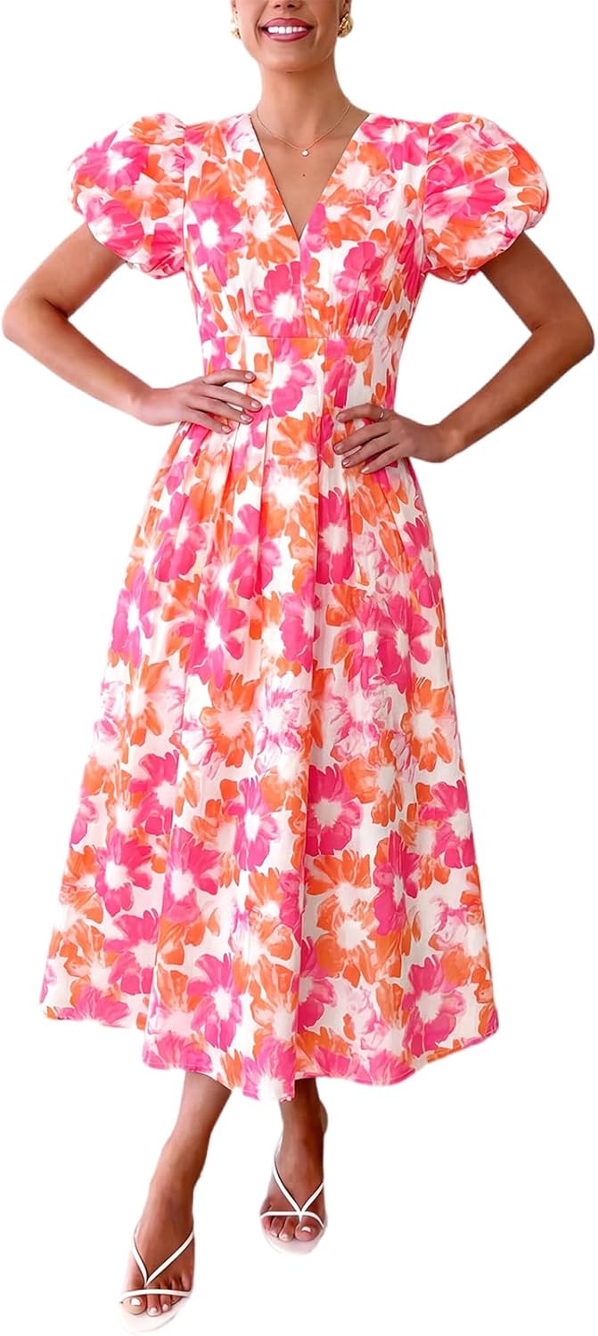 Flessibili Womens Summer Floral Maxi Dress Wedding Guest Party Long Dresses 2026