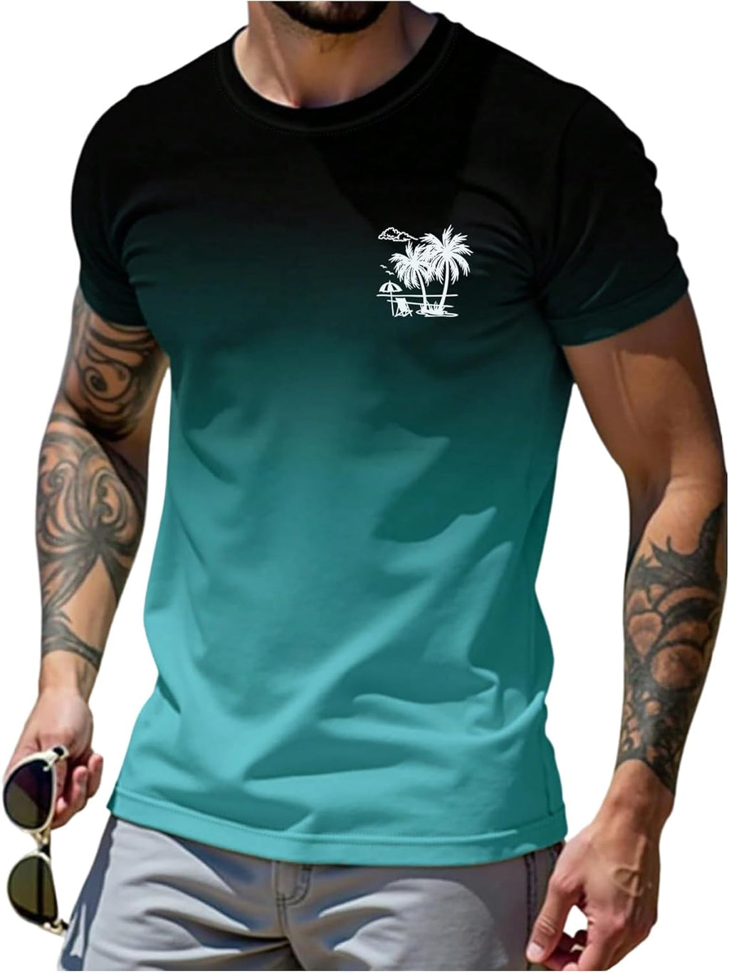 SOLY HUX Men's Short Sleeve Graphic Tees Summer Crewneck Top Shirt Beach Vacation T-Shirts