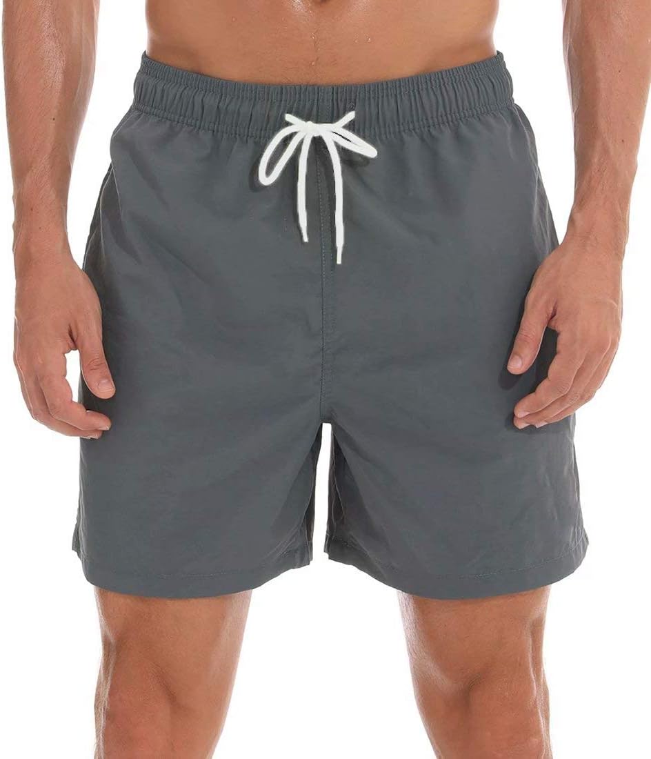 Tyhengta Men's Swim Trunks Quick Dry Beach Shorts with Zipper Pockets and Mesh Lining