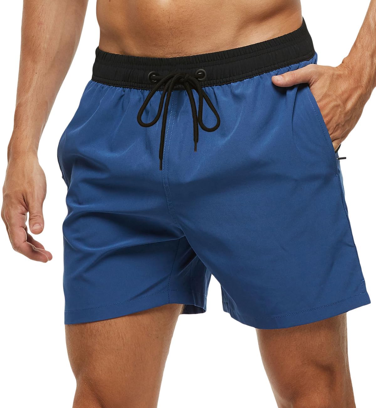 Tyhengta Men's Swim Trunks Quick Dry Beach Shorts with Zipper Pockets and Mesh Lining