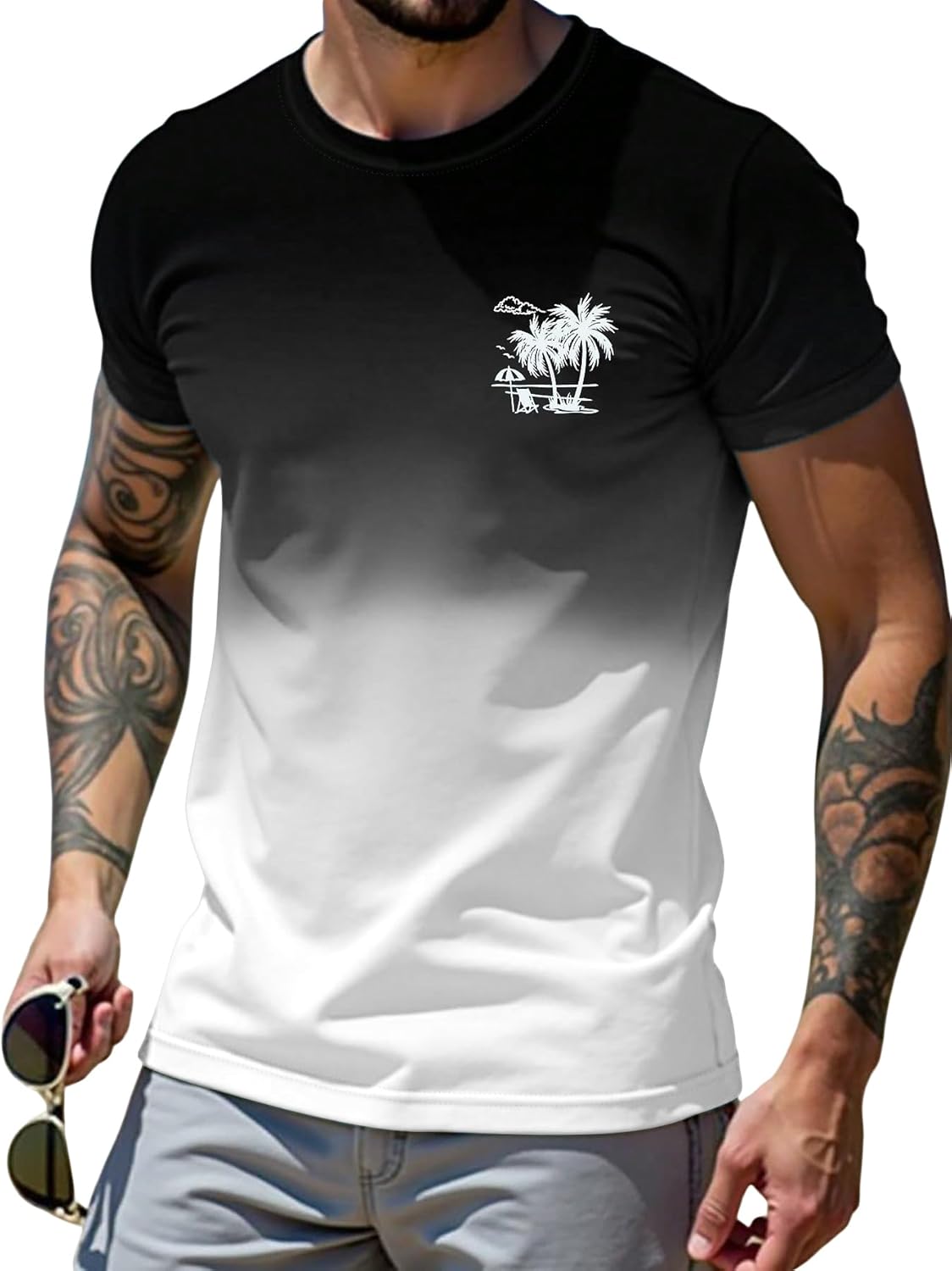 SOLY HUX Men's Short Sleeve Graphic Tees Summer Crewneck Top Shirt Beach Vacation T-Shirts