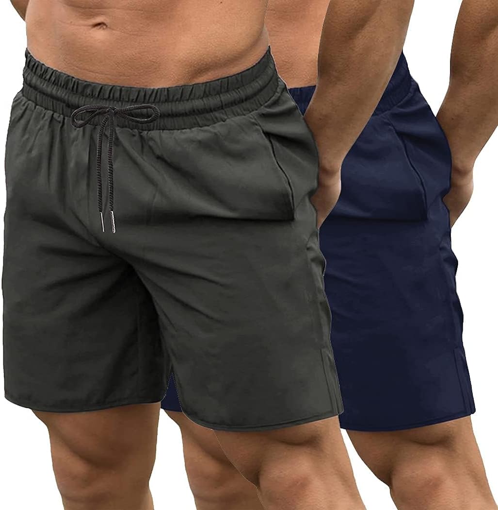 COOFANDY Mens Athletic Shorts 7 Inch Quick Dry Stretch Lightweight Gym Workout Shorts with Pockets