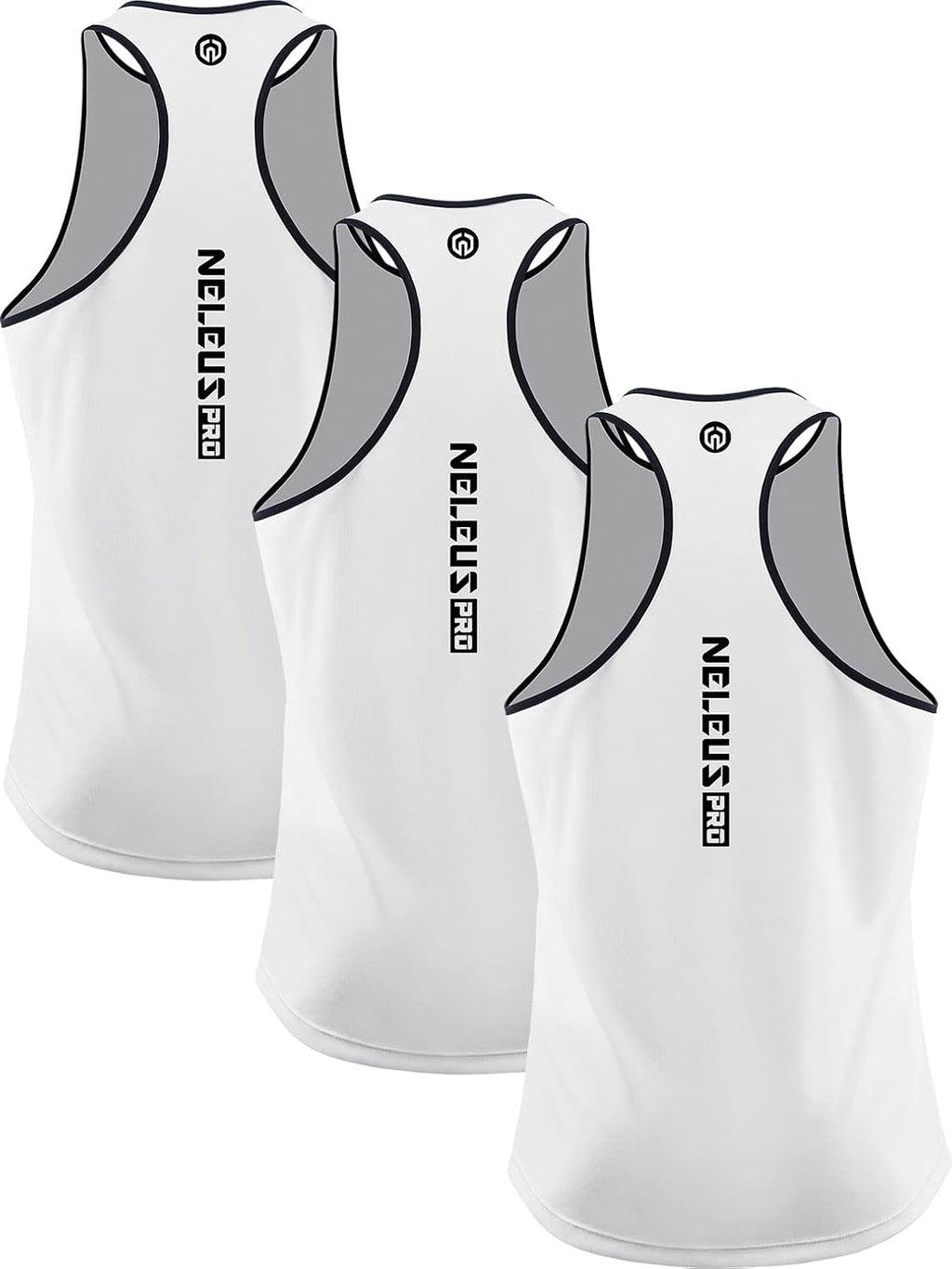 NELEUS Men's 3 Pack Dry Fit Y-Back Muscle Tank Workout Gym Shirt