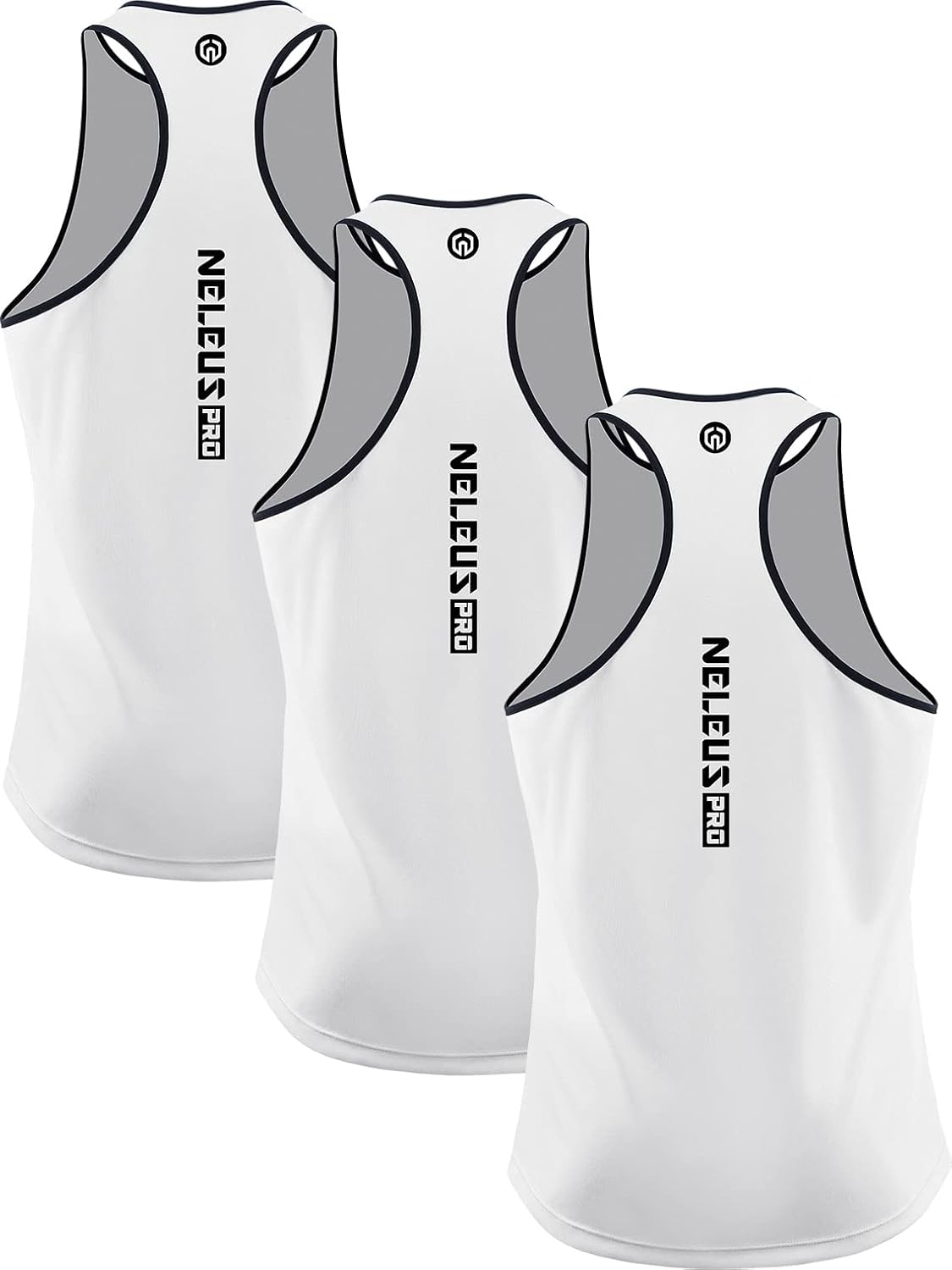 NELEUS Men's 3 Pack Dry Fit Y-Back Muscle Tank Workout Gym Shirt