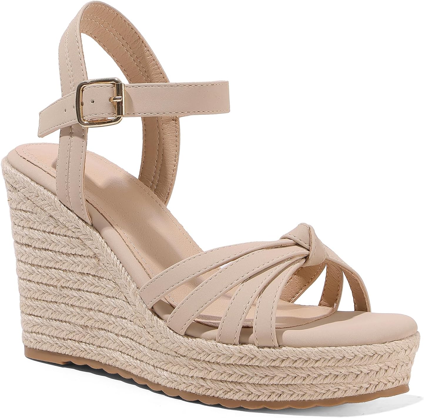mikarka Sandals for Women 2026: Comfortable Wedge Platform Sandals Women - Braided Espadrilles for Women Ankle Strap Open Toe Wedges Heels Beach Sandals Summer Shoes