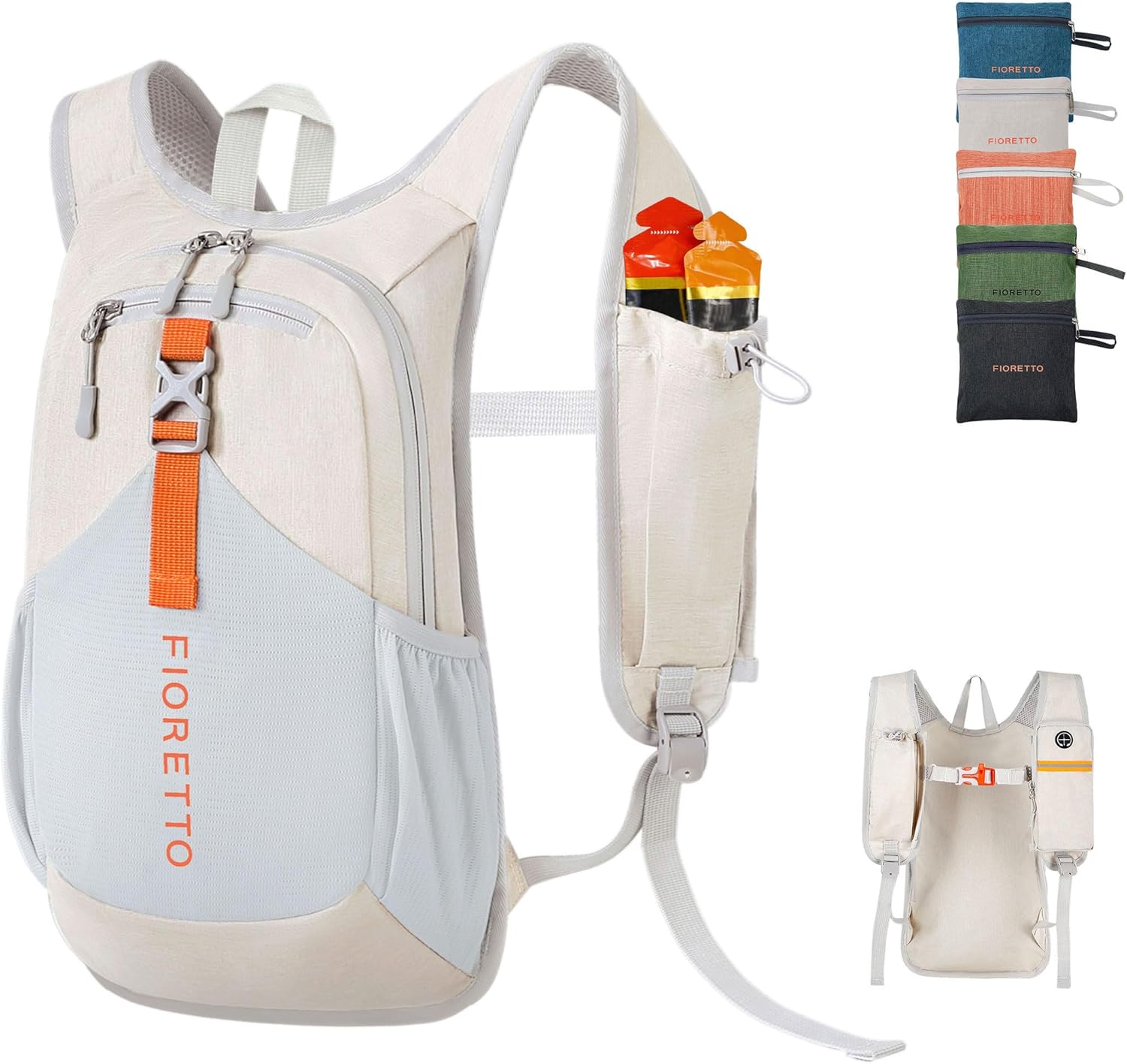FIORETTO 20L Hiking Backpack for Women Men Mini Packable Backpack Lightweight Small Daypack for Camping Travel Outdoor, Beige