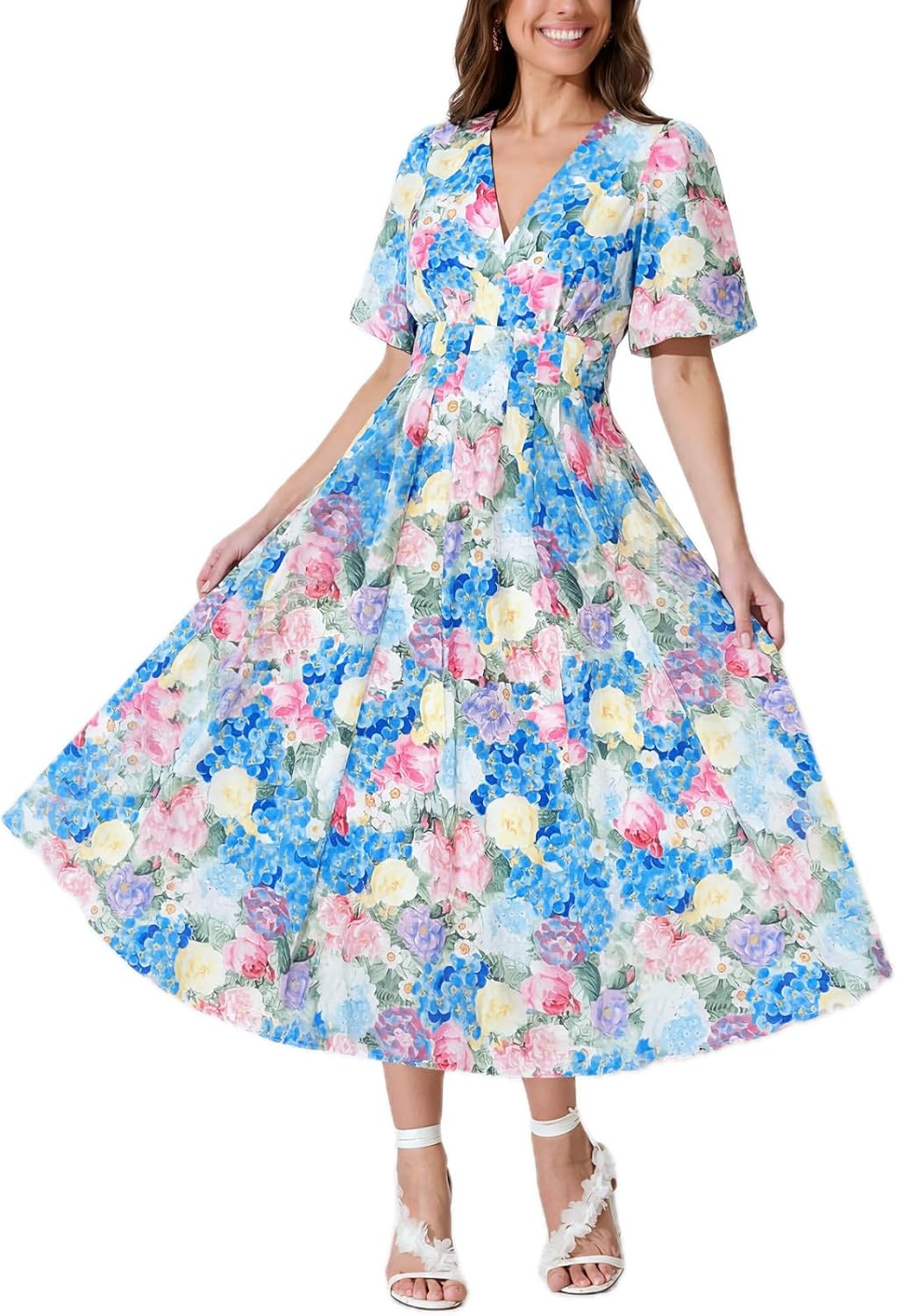 Flessibili Womens Summer Floral Maxi Dress Wedding Guest Party Long Dresses 2026