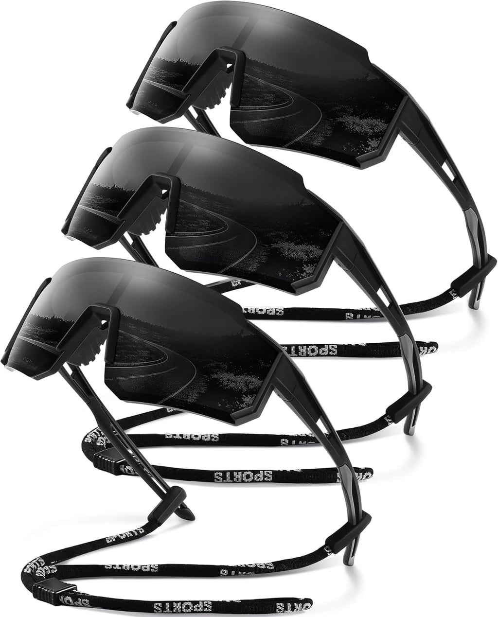 Polarized Sport Sunglasses for Men and Women, Lightweight TR90 Sun Glasses with UV Protection for Cycling Running