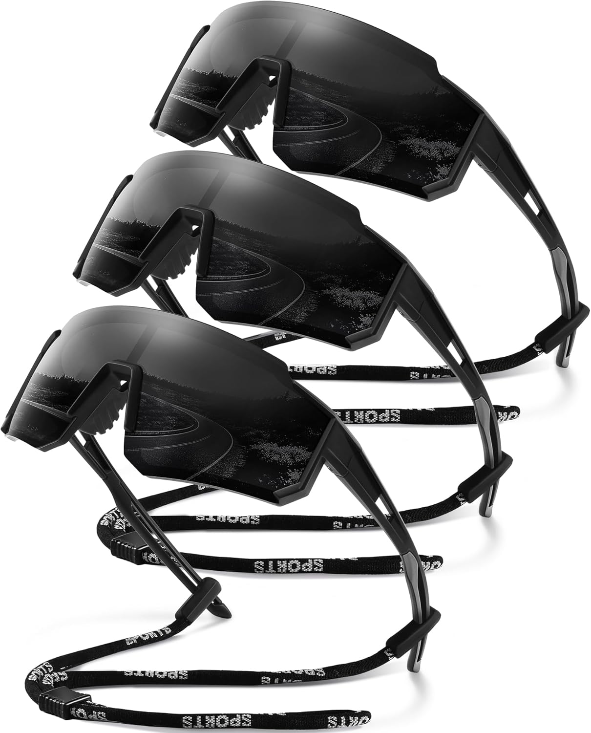 Polarized Sport Sunglasses for Men and Women, Lightweight TR90 Sun Glasses with UV Protection for Cycling Running