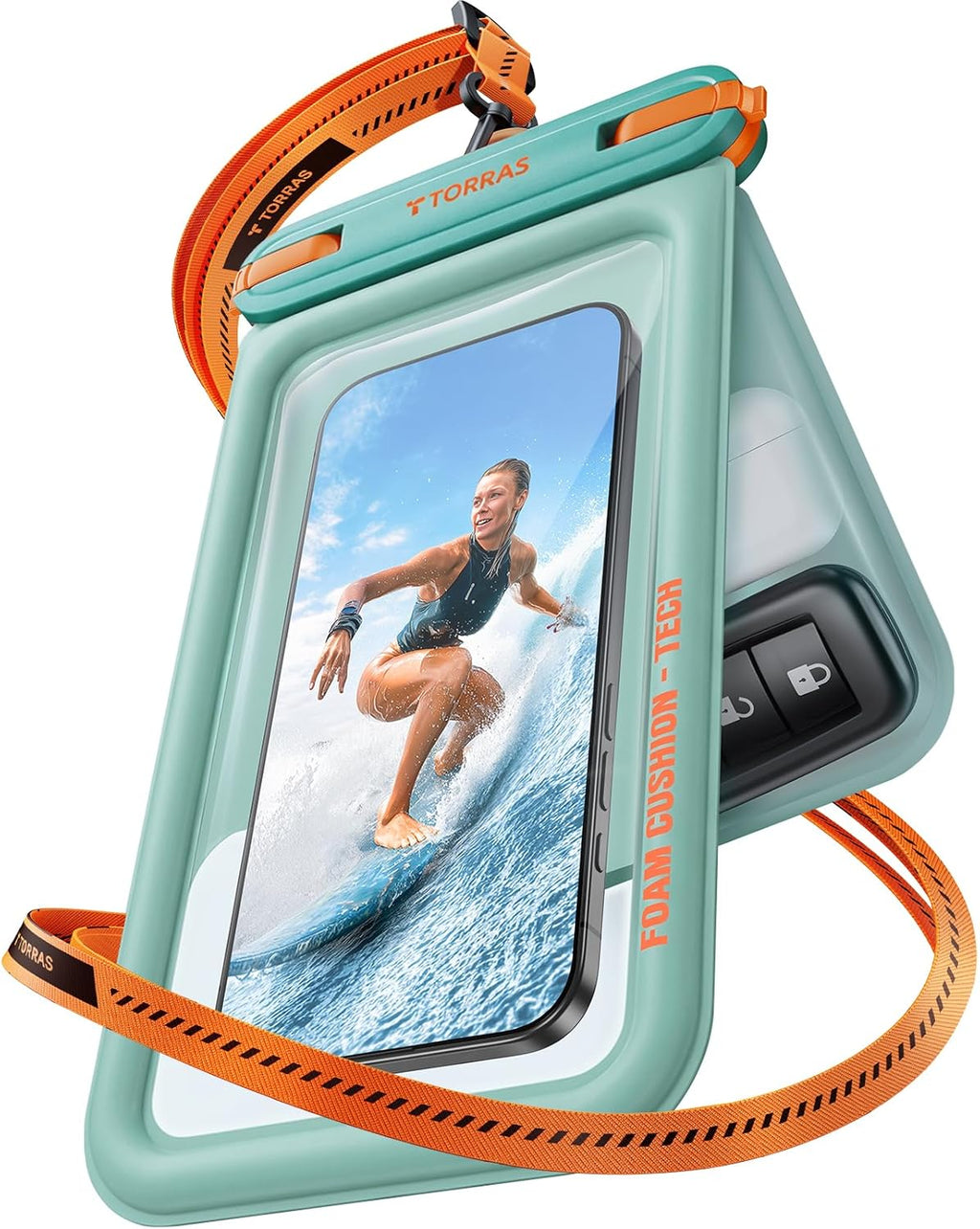 TORRAS IP68 Waterproof Phone Pouch Double Space, Floating Waterproof Phone Case with Lanyard for iPhone 17 Pro Max 16 15 14 S26 S25, Phone Dry Bag Vacation Cruise Ship Travel Essentials 7.0'', Black