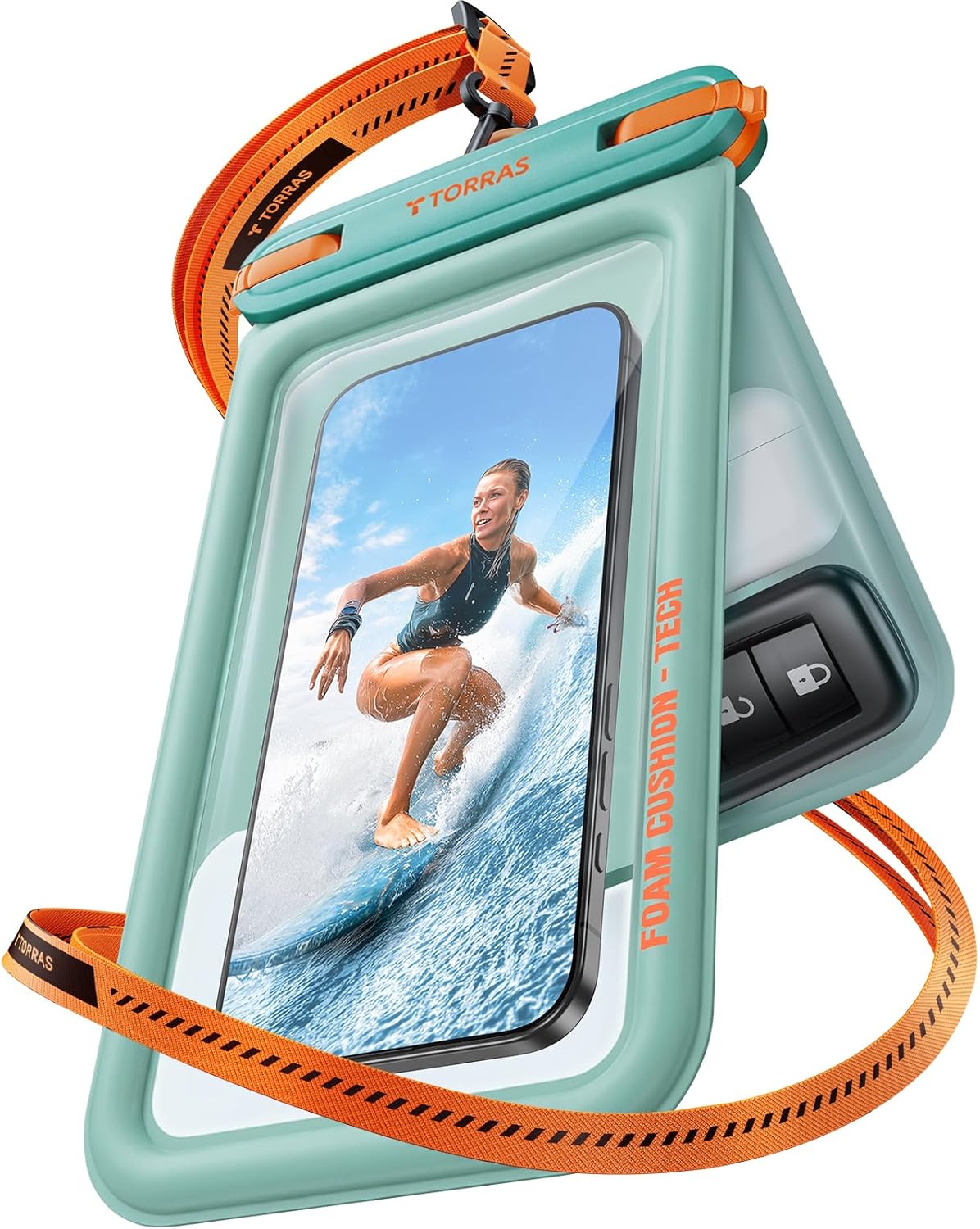TORRAS IP68 Waterproof Phone Pouch Double Space, Floating Waterproof Phone Case with Lanyard for iPhone 17 Pro Max 16 15 14 S26 S25, Phone Dry Bag Vacation Cruise Ship Travel Essentials 7.0'', Black