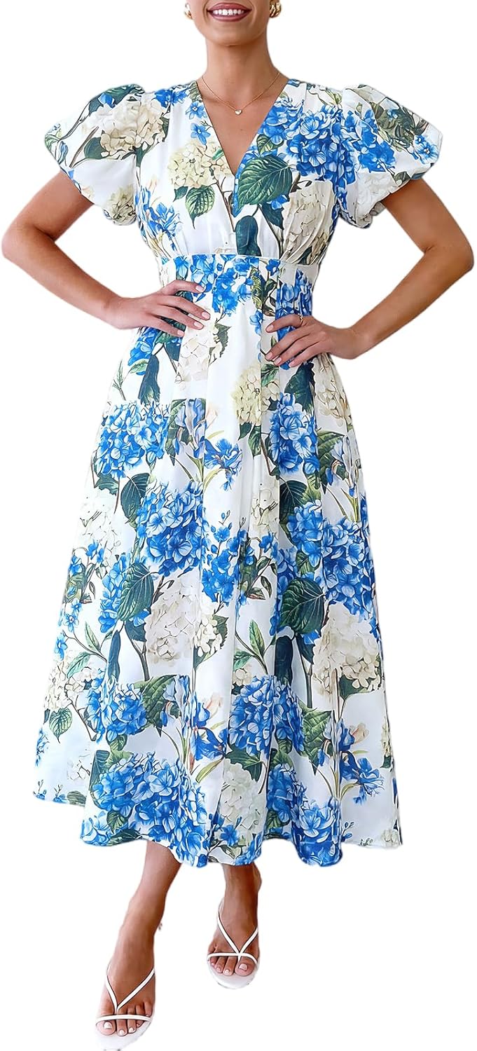 Flessibili Womens Summer Floral Maxi Dress Wedding Guest Party Long Dresses 2026