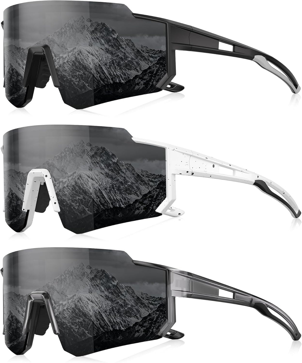 Polarized Sport Sunglasses for Men and Women, Lightweight TR90 Sun Glasses with UV Protection for Cycling Running