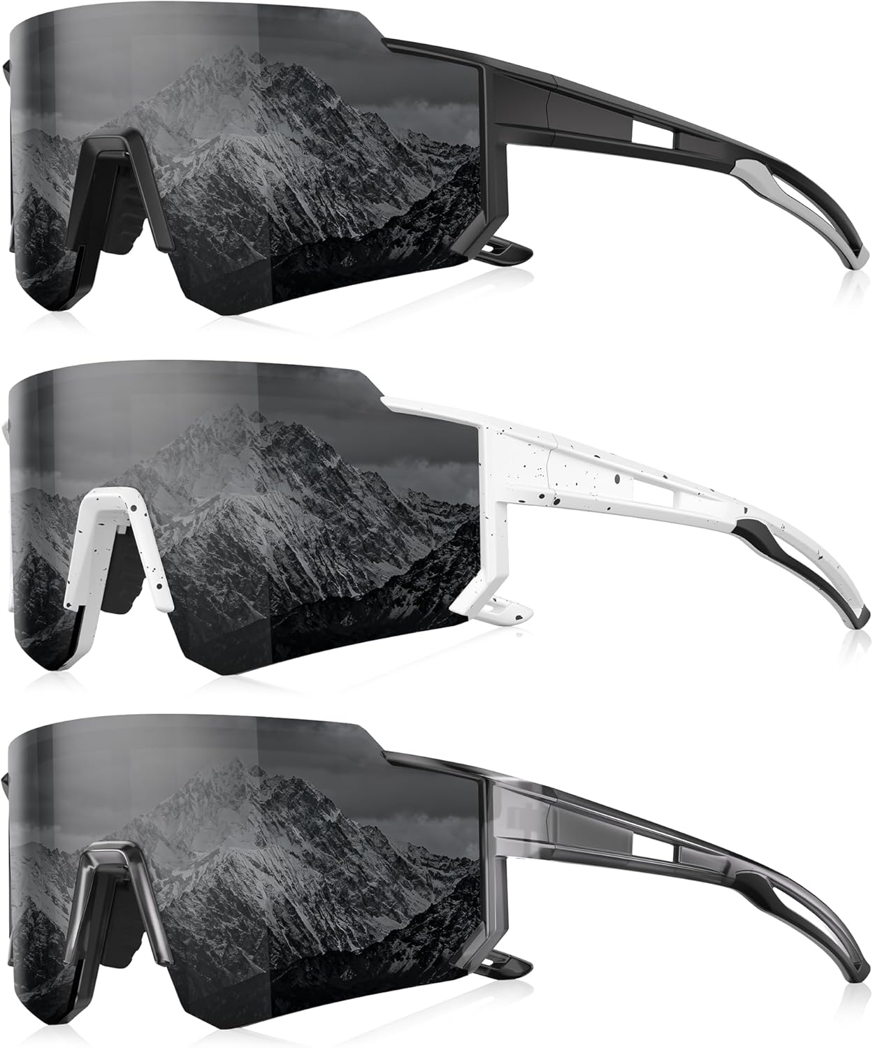 Polarized Sport Sunglasses for Men and Women, Lightweight TR90 Sun Glasses with UV Protection for Cycling Running