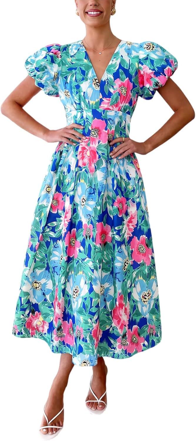 Flessibili Womens Summer Floral Maxi Dress Wedding Guest Party Long Dresses 2026