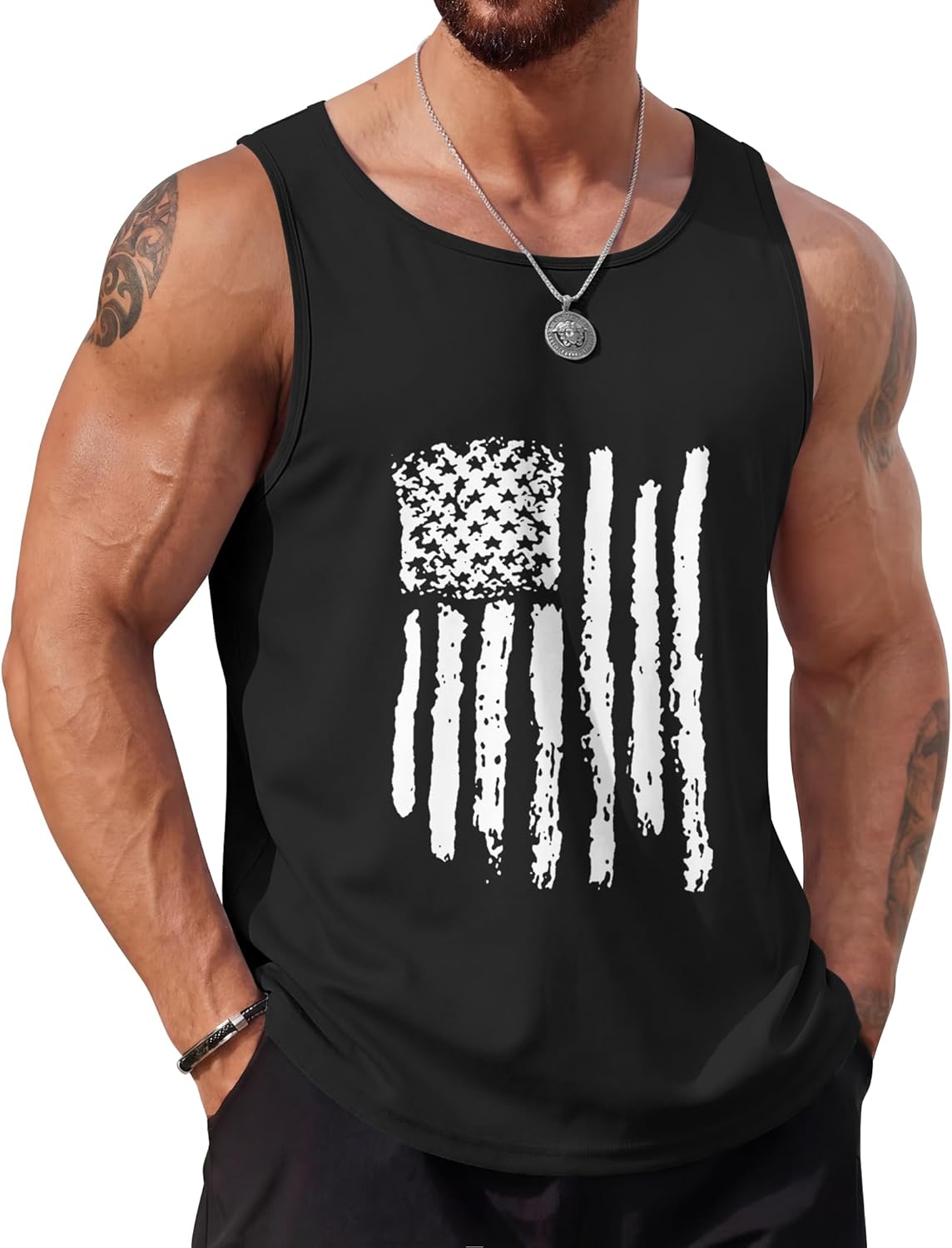 COOFANDY Mens Beach Tank Tops Summer Cotton Sleeveless Graphic T Shirts Palm Tree Casual Vacation Muscle Tank