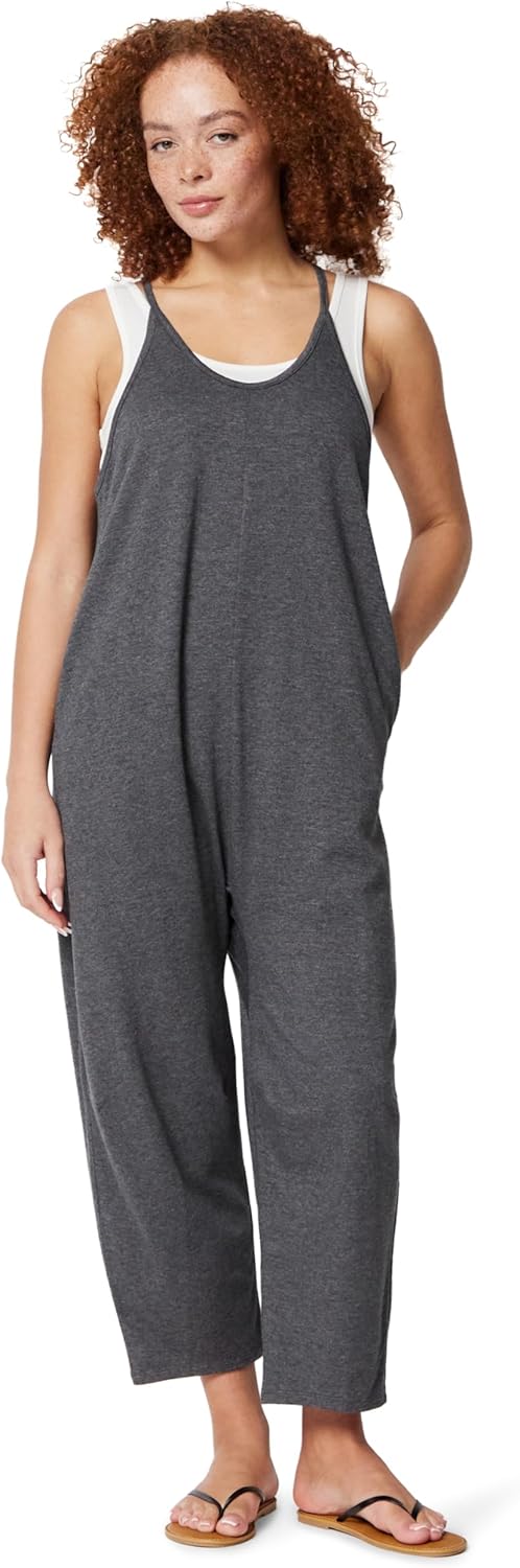 Essentials Women's Oversized-Fit Sleeveless Jumpsuit