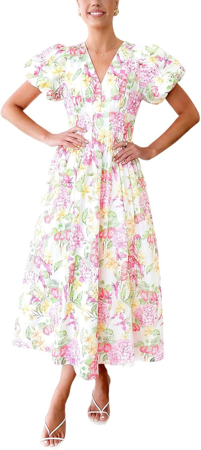 Flessibili Womens Summer Floral Maxi Dress Wedding Guest Party Long Dresses 2026