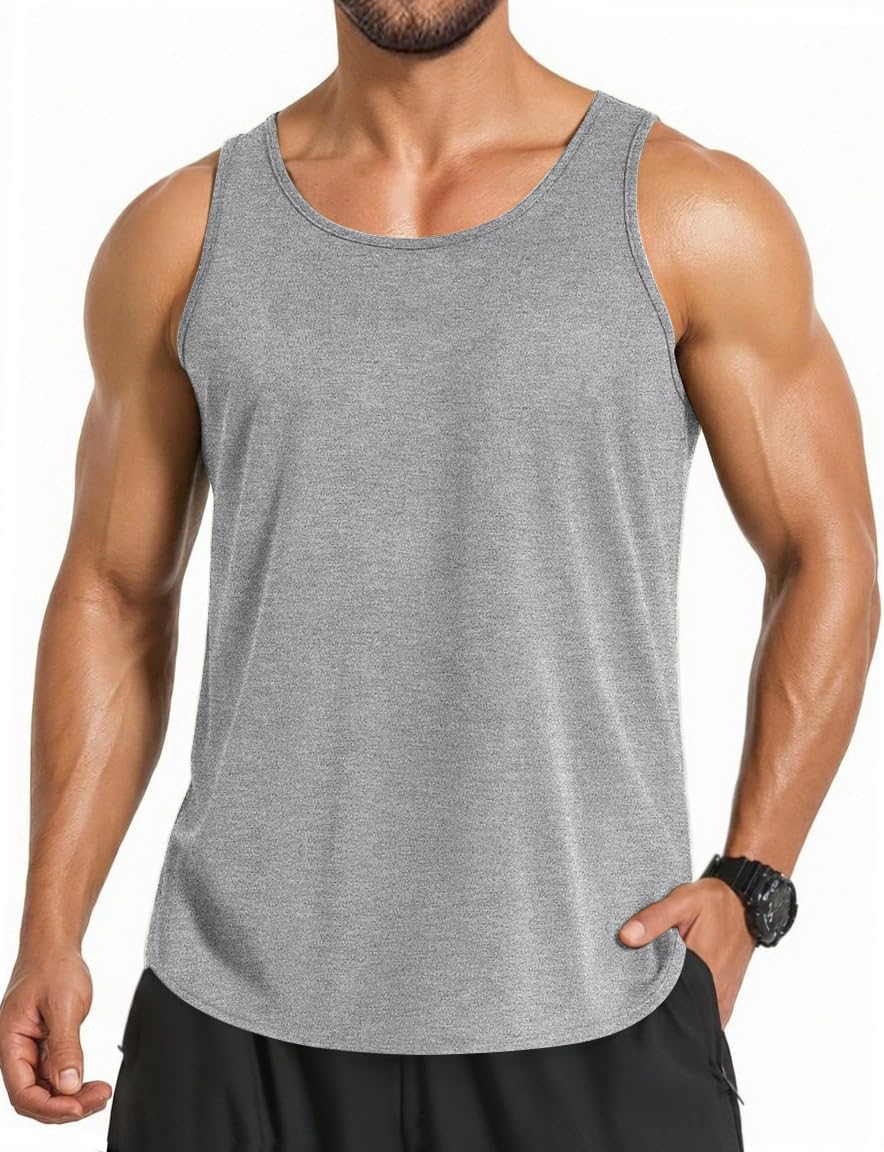 COOFANDY Men's 3 Pack Quick Dry Workout Tank Top Gym Muscle Tee Fitness Bodybuilding Sleeveless T Shirt