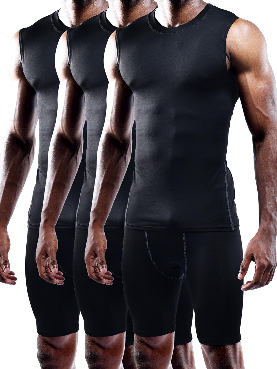 NELEUS Men's 3 Pack Dry Fit Y-Back Muscle Tank Workout Gym Shirt