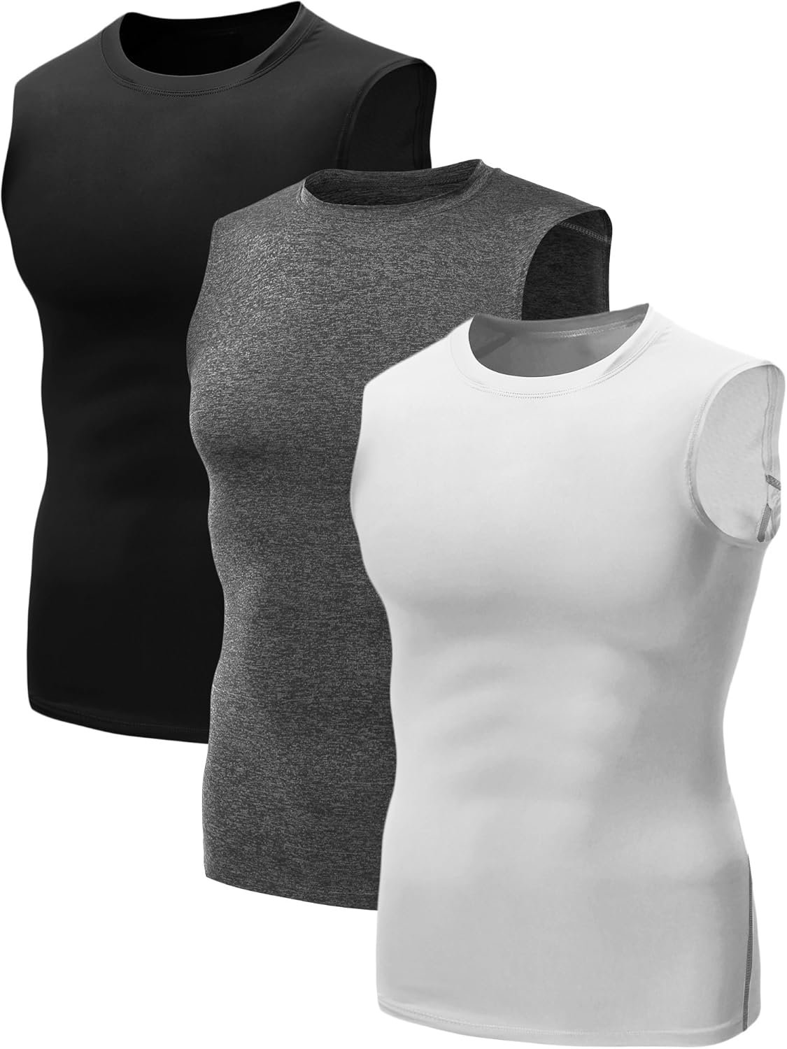 NELEUS Men's 3 Pack Dry Fit Y-Back Muscle Tank Workout Gym Shirt