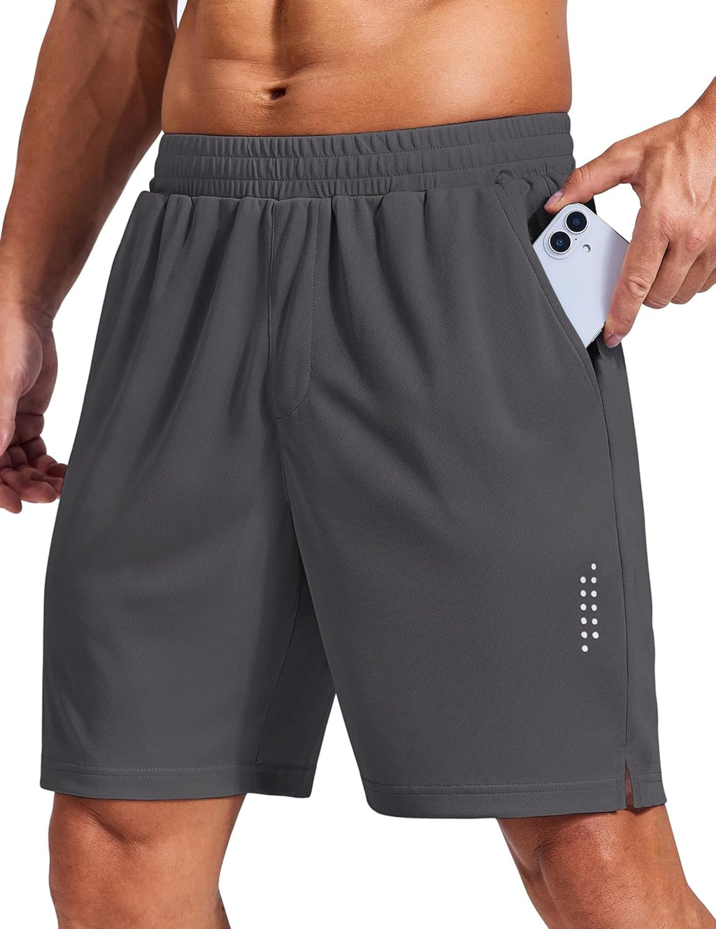 COOFANDY Mens Gym Athletic Shorts with Zipper Pockets Quick Dry 7" Workout Running Training Shorts